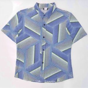Vintage Elee Button Down Shirt Size Men’s Large Made In USA Polyester Club Disco